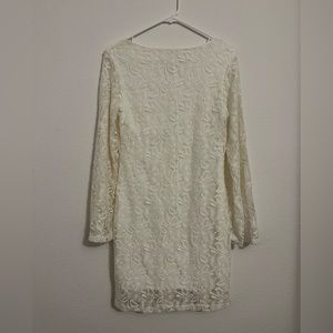 Lace dress with lace long sleeves large never worn